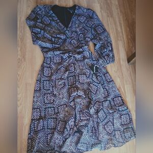 NWT Maison Tara Womens Plus Size Dress, BlackWhite Pink, Sz 14W